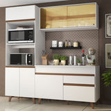 Cocina Integral Reims Blanco 190x210cm con Mesón y sin Pozuelo - COCINAS | Bylmo