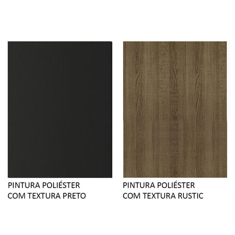 Cocina Integral Reims Negro y Marron 190x210cm con Mesón y sin Pozuelo - COCINAS | Bylmo