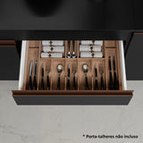 Cocina Integral Reims Negro y Marron 190x210cm con Mesón y sin Pozuelo - COCINAS | Bylmo