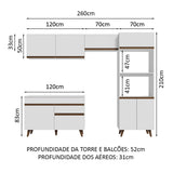 Cocina Integral Reims Blanco 260x210 cm Moderna Amplia y Resistente - COCINAS | Bylmo