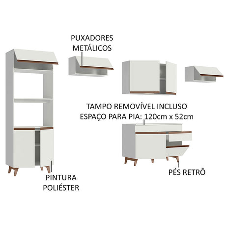 Cocina Integral Reims Blanco 330x210cm con Mesón y sin Pozuelo - COCINAS | Bylmo