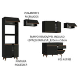 Cocina Integral Reims Negro 330x210cm con Mesón y sin Pozuelo - COCINAS | Bylmo
