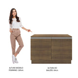 Mueble Inferior de Cocina Glamy Marron 120x84cm con Mesón de Madera y Dos Puertas - MUEBLES INFERIORES DE COCINA | Bylmo