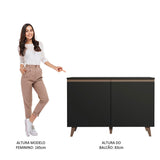 Mueble Inferior de Cocina Reims Negro 120x83cm con Mesón de Madera y Dos Puertas - MUEBLES INFERIORES DE COCINA | Bylmo