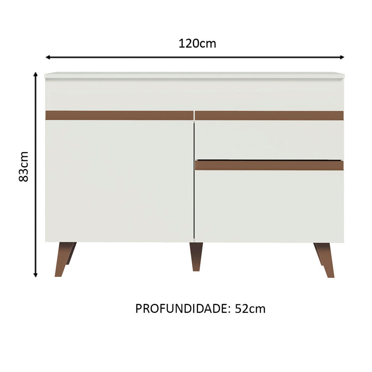 Mueble Inferior de Cocina Reims Blanco 120x83cm con Mesón de Madera - MUEBLES INFERIORES DE COCINA | Bylmo