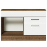 Mueble Inferior de Cocina Agata Marron y Blanco 120x84cm con Mesón de Madera - MUEBLES INFERIORES DE COCINA | Bylmo