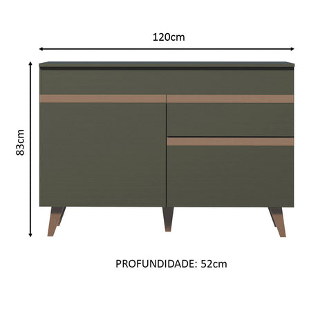 Mueble Inferior de Cocina Reims Negro 120x83cm con Mesón de Madera - MUEBLES INFERIORES DE COCINA | Bylmo