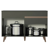 Mueble Inferior de Cocina Reims Negro 120x83cm con Mesón de Madera - MUEBLES INFERIORES DE COCINA | Bylmo