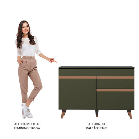 Mueble Inferior de Cocina Reims Negro 120x83cm con Mesón de Madera - MUEBLES INFERIORES DE COCINA | Bylmo