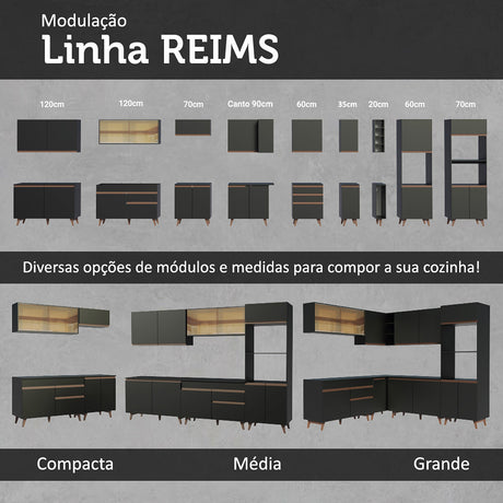 Mueble Inferior de Cocina Reims Negro 120x83cm con Mesón de Madera - MUEBLES INFERIORES DE COCINA | Bylmo