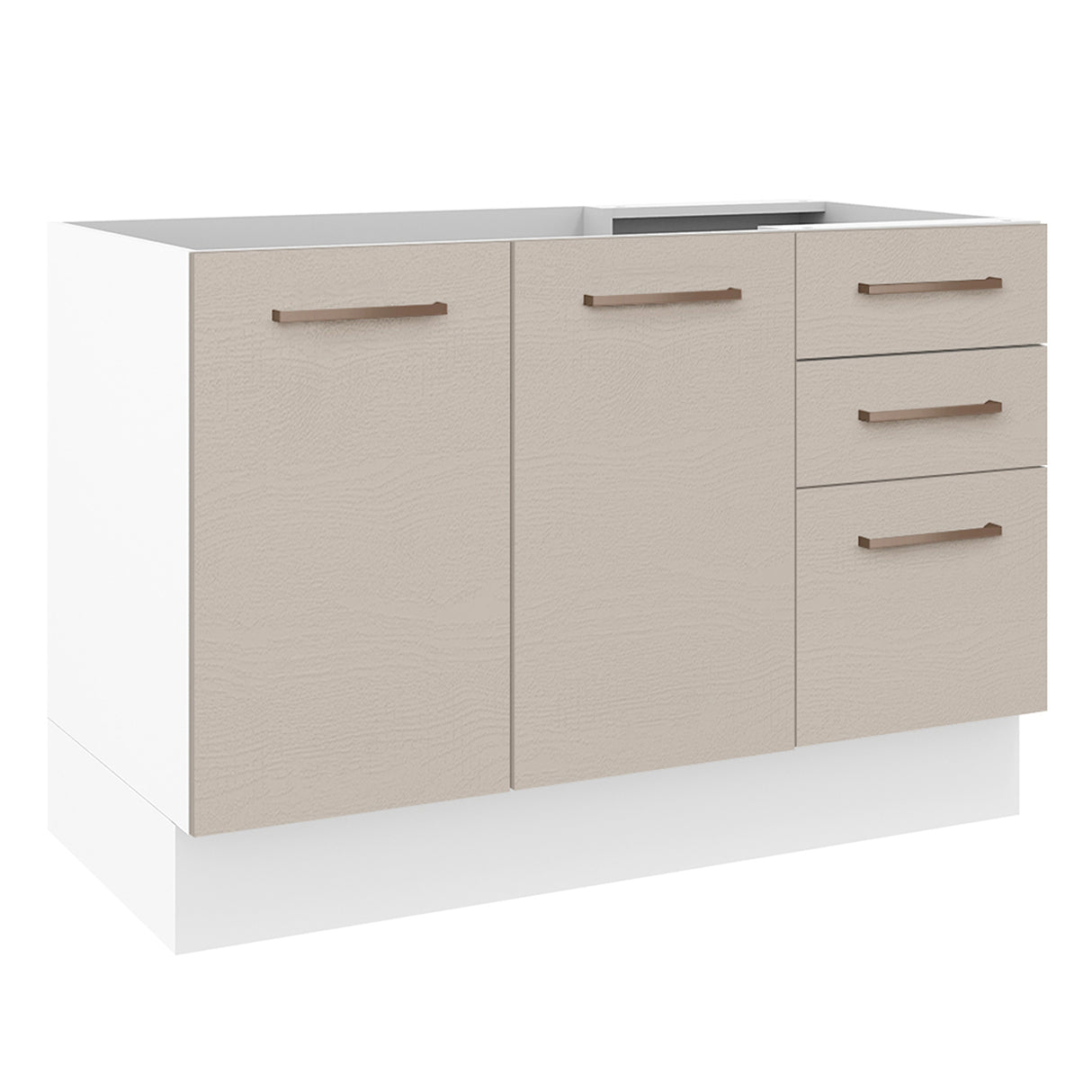 Mueble Inferior de Cocina Agata Blanco y Crema 120x81cm sin Mesón - MUEBLES INFERIORES DE COCINA | Bylmo