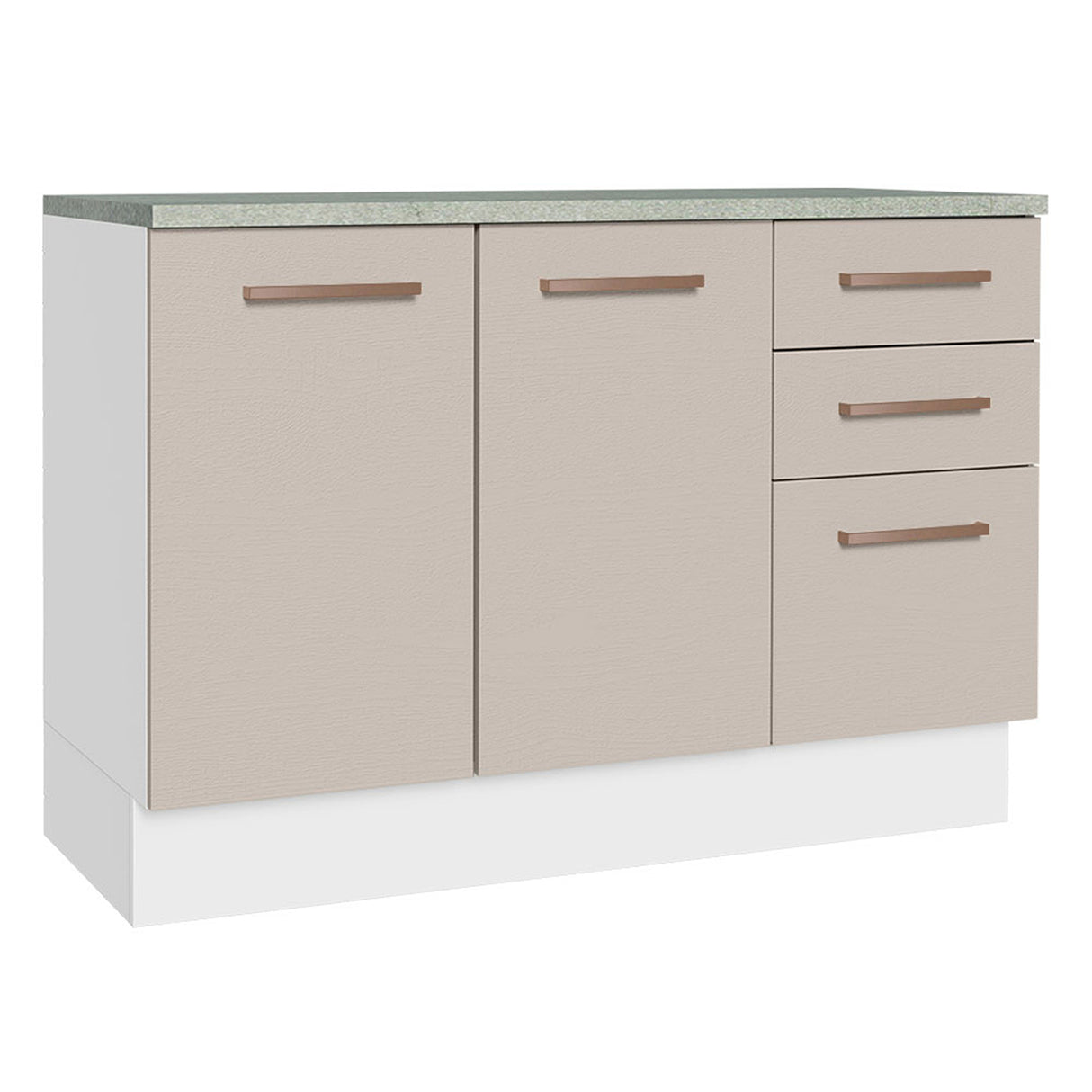Mueble Inferior de Cocina Agata Blanco y Crema 120x84cm con Mesón de Madera - MUEBLES INFERIORES DE COCINA | Bylmo
