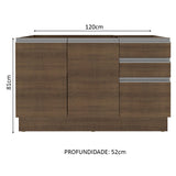 Mueble Inferior de Cocina Glamy Marron 120x81cm sin Mesón - MUEBLES INFERIORES DE COCINA | Bylmo