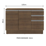 Mueble Inferior de Cocina Glamy Marron 120x84cm con Mesón de Madera - MUEBLES INFERIORES DE COCINA | Bylmo