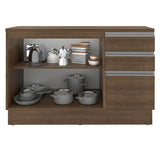 Mueble Inferior de Cocina Glamy Marron 120x84cm con Mesón de Madera - MUEBLES INFERIORES DE COCINA | Bylmo