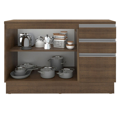 Mueble Inferior de Cocina Glamy Marron 120x84cm con Mesón de Madera - MUEBLES INFERIORES DE COCINA | Bylmo