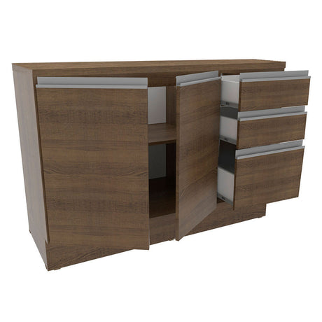 Mueble Inferior de Cocina Glamy Marron 120x84cm con Mesón de Madera - MUEBLES INFERIORES DE COCINA | Bylmo
