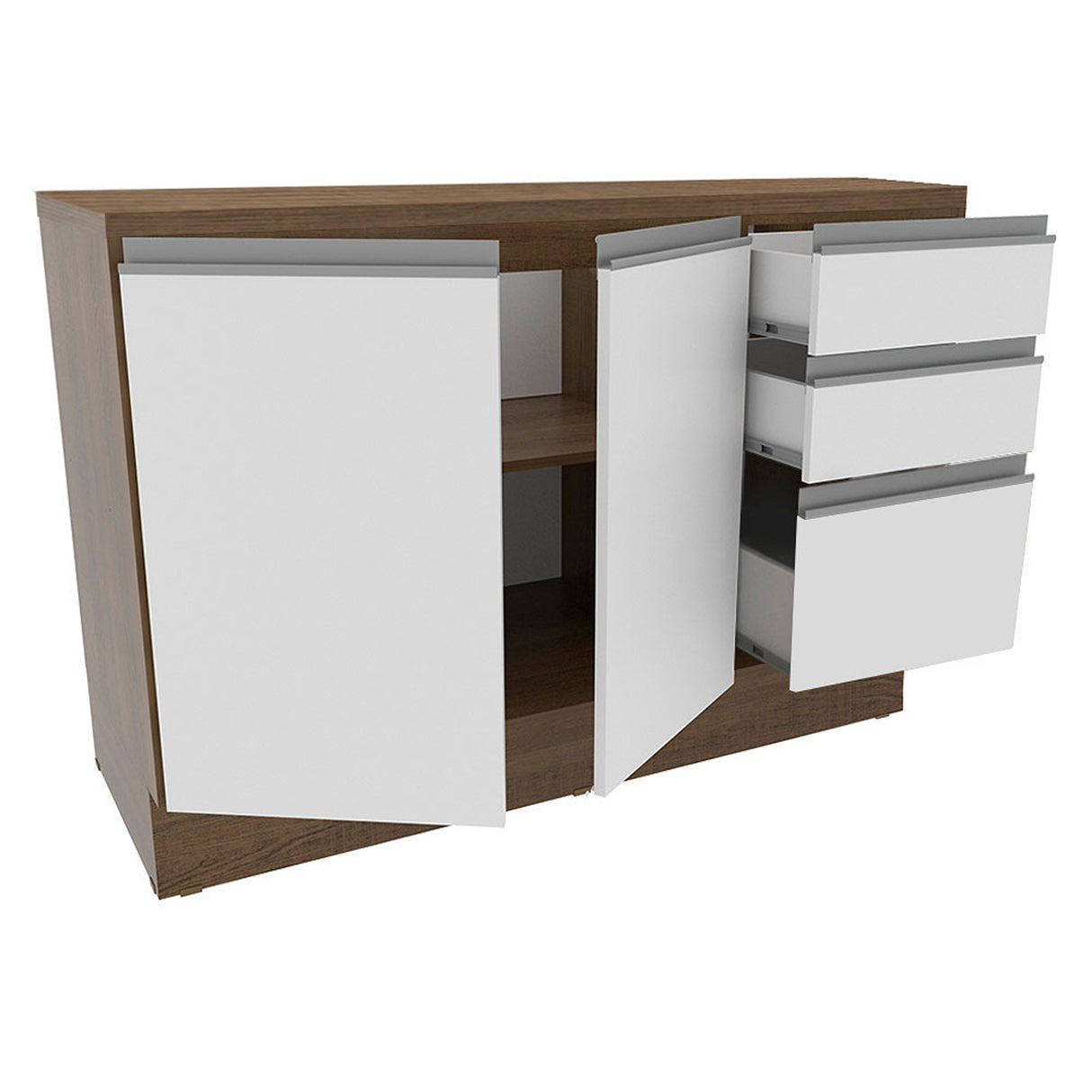 Mueble Inferior de Cocina Glamy Blanco 120x84cm con Mesón de Madera - MUEBLES INFERIORES DE COCINA | Bylmo