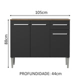 Mueble Inferior de Cocina Emily Marron y Negro 105x88cm con Mesón de Madera - MUEBLES INFERIORES DE COCINA | Bylmo