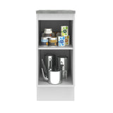 Mueble Inferior de Cocina Agata Blanco y Crema 35x84cm con Mesón de Madera - MUEBLES INFERIORES DE COCINA | Bylmo