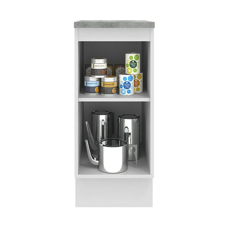 Mueble Inferior de Cocina Agata Blanco y Crema 35x84cm con Mesón de Madera - MUEBLES INFERIORES DE COCINA | Bylmo