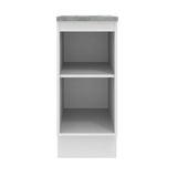 Mueble Inferior de Cocina Agata Blanco y Crema 35x84cm con Mesón de Madera - MUEBLES INFERIORES DE COCINA | Bylmo