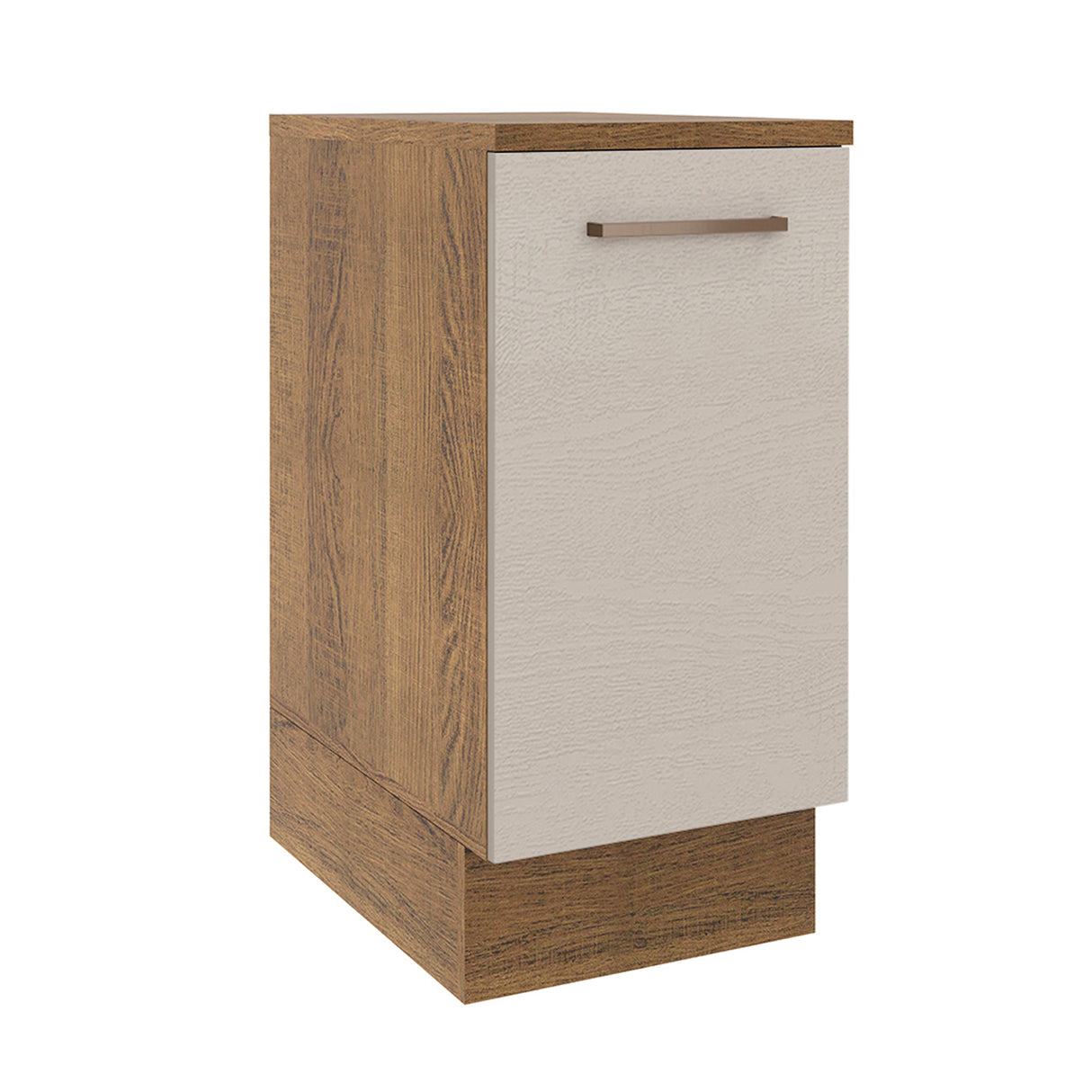 Mueble Inferior de Cocina Agata Marron y Crema 35x84cm con Mesón de Madera - MUEBLES INFERIORES DE COCINA | Bylmo