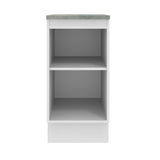 Mueble Inferior de Cocina Agata Blanco y Crema 40x84cm con Mesón de Madera y Una Puerta - MUEBLES INFERIORES DE COCINA | Bylmo