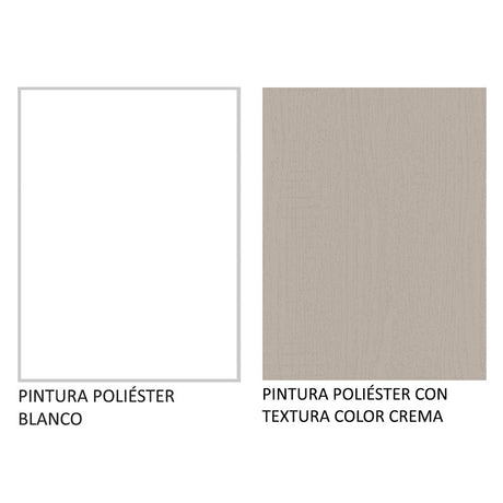 Mueble Inferior de Cocina Agata Blanco y Crema 40x84cm con Mesón de Madera y Una Puerta - MUEBLES INFERIORES DE COCINA | Bylmo