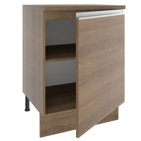 Mueble Inferior de Cocina Glamy Marron 60x84cm con Mesón de Madera - MUEBLES INFERIORES DE COCINA | Bylmo