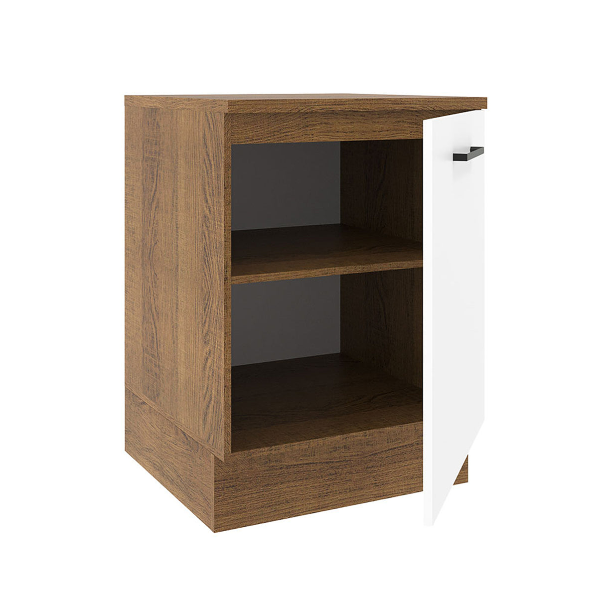 Mueble Inferior de Cocina Agata Marron y Blanco 60x84cm con Mesón de Madera - MUEBLES INFERIORES DE COCINA | Bylmo