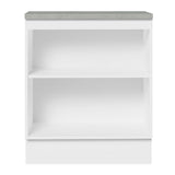Mueble Inferior de Cocina Agata Blanco y Crema 70x84cm con Mesón de Madera y Dos Puertas - MUEBLES INFERIORES DE COCINA | Bylmo