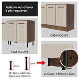 Mueble Inferior de Cocina Agata Marron y Crema 70x84cm con Mesón de Madera y Dos Puertas - MUEBLES INFERIORES DE COCINA | Bylmo