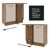 Mueble Inferior de Cocina Agata Marron y Crema 94x84cm con Mesón de Madera - MUEBLES INFERIORES DE COCINA | Bylmo