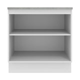Mueble Inferior de Cocina Agata Blanco y Crema 80x84cm con Mesón de Madera y Dos Puertas - MUEBLES INFERIORES DE COCINA | Bylmo