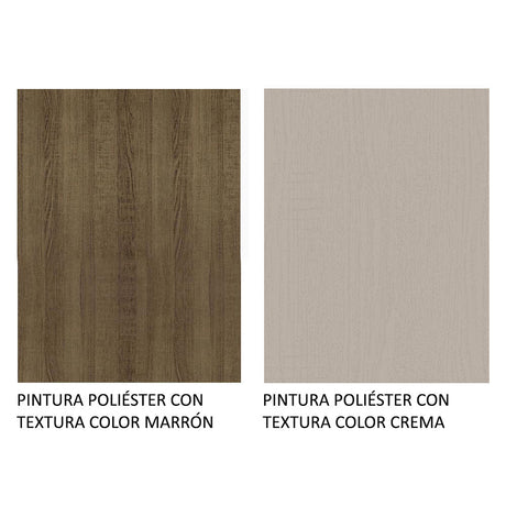 Mueble Inferior de Cocina Agata Marron y Crema 80x84cm con Mesón de Madera y Dos Cajones - MUEBLES INFERIORES DE COCINA | Bylmo