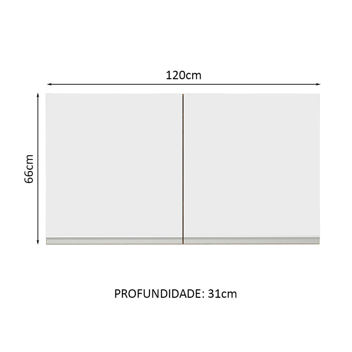 Mueble Superior de Cocina Glamy Marron y Blanco 120x66cm con Dos Entrepaños - MUEBLES SUPERIORES DE COCINA | Bylmo