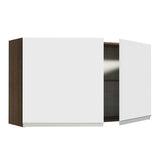 Mueble Superior de Cocina Glamy Marron y Blanco 120x66cm con Dos Entrepaños - MUEBLES SUPERIORES DE COCINA | Bylmo