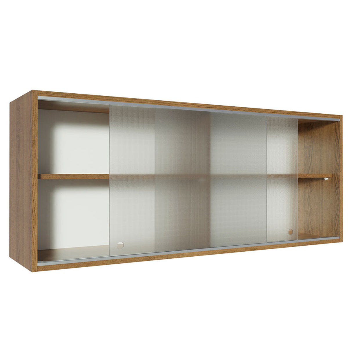 Mueble Superior de Cocina Glamy Lux Marron 120x50cm con Un Entrepaño y Puertas Traslúcidas Grises - MUEBLES SUPERIORES DE COCINA | Bylmo