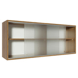 Mueble Superior de Cocina Glamy Lux Marron 120x50cm con Un Entrepaño y Puertas Traslúcidas Grises - MUEBLES SUPERIORES DE COCINA | Bylmo