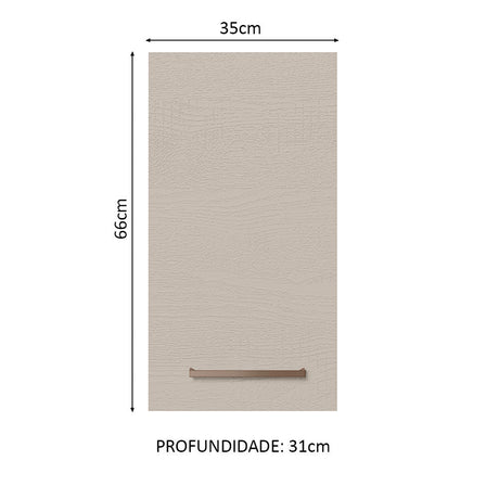 Mueble Superior de Cocina Agata Blanco y Crema 35x66cm con Un Entrepaño - MUEBLES SUPERIORES DE COCINA | Bylmo
