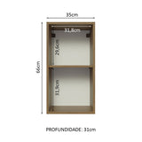 Mueble Superior de Cocina Glamy Marron 35x66cm con Un Entrepaño - MUEBLES SUPERIORES DE COCINA | Bylmo
