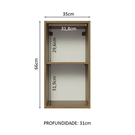 Mueble Superior de Cocina Glamy Marron 35x66cm con Un Entrepaño - MUEBLES SUPERIORES DE COCINA | Bylmo