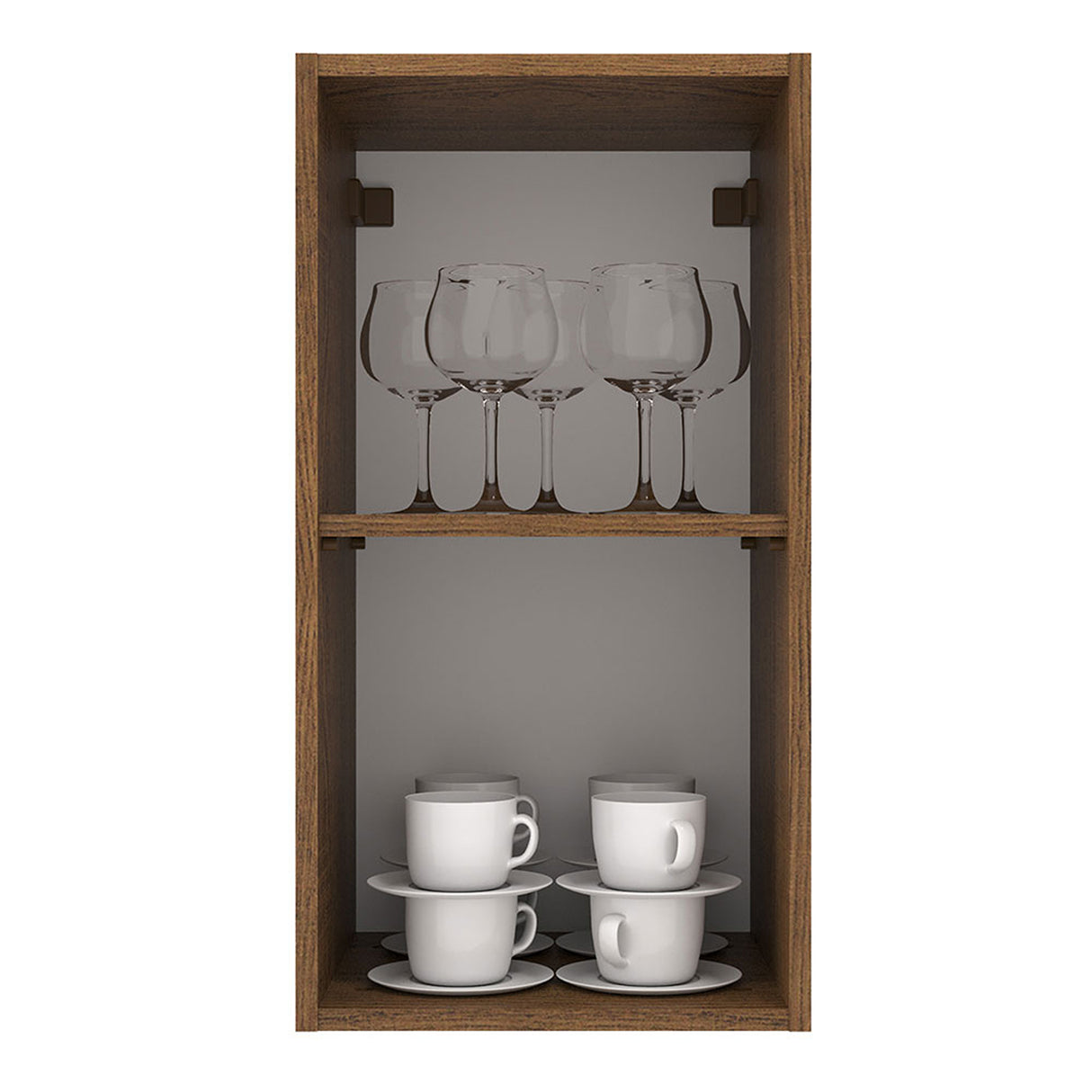 Mueble Superior de Cocina Agata Marron y Crema 35x66cm con Un Entrepaño - MUEBLES SUPERIORES DE COCINA | Bylmo