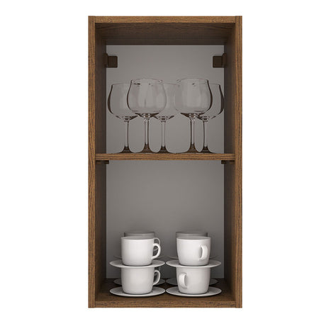 Mueble Superior de Cocina Agata Marron y Crema 35x66cm con Un Entrepaño - MUEBLES SUPERIORES DE COCINA | Bylmo