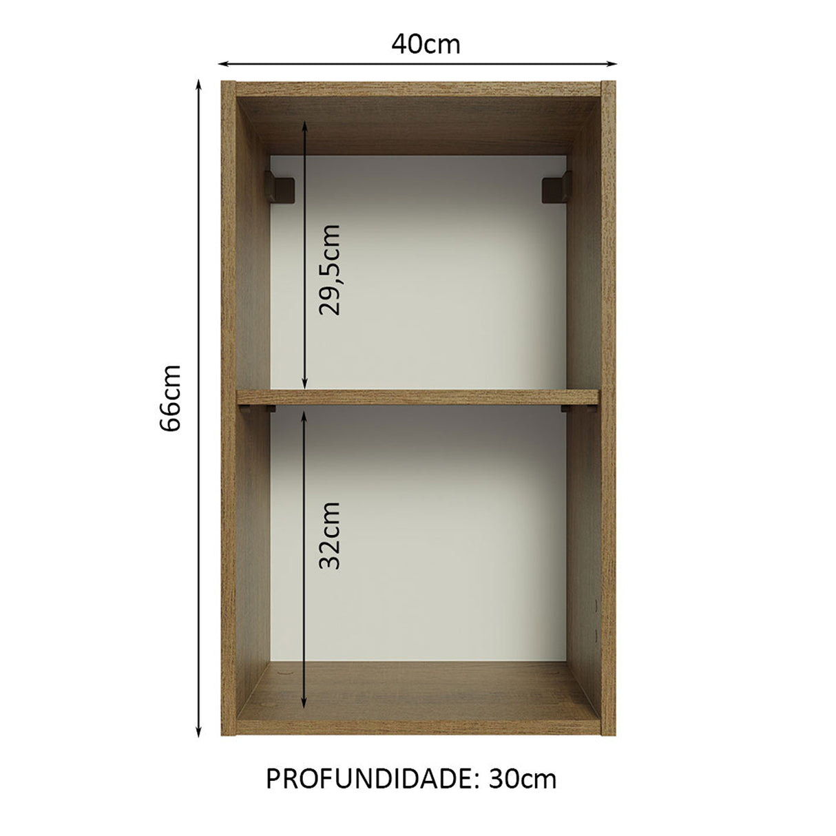 Mueble Superior de Cocina Glamy Lux Marron 40x66cm con Un Entrepaño - MUEBLES SUPERIORES DE COCINA | Bylmo