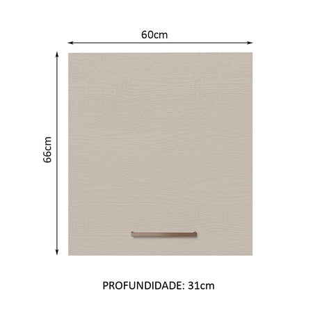 Mueble Superior de Cocina Agata Blanco y Crema 60x66cm con Un Entrepaño - MUEBLES SUPERIORES DE COCINA | Bylmo