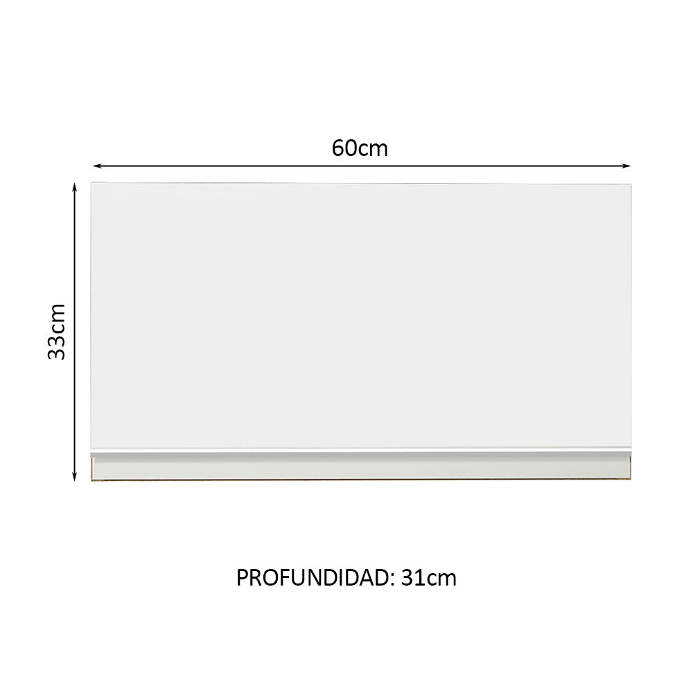 Mueble Superior de Cocina Glamy Marron y Blanco 60x33cm Sin Entrepaños - MUEBLES SUPERIORES DE COCINA | Bylmo