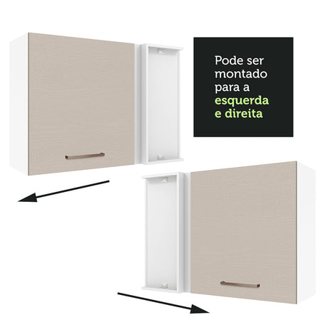 Mueble Superior de Cocina Agata Blanco y Crema 94x66cm con Un Entrepaño - MUEBLES SUPERIORES DE COCINA | Bylmo