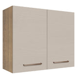 Mueble Superior de Cocina Agata Marron y Crema 80x66cm con Un Entrepaño - MUEBLES SUPERIORES DE COCINA | Bylmo